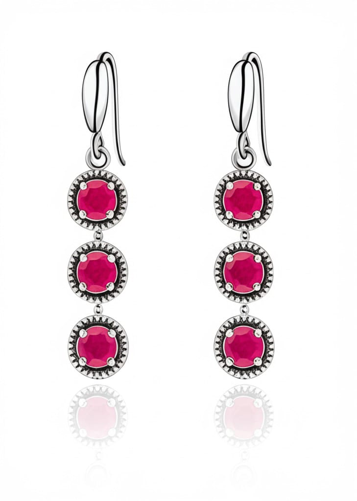 Women's luxury ruby earrings