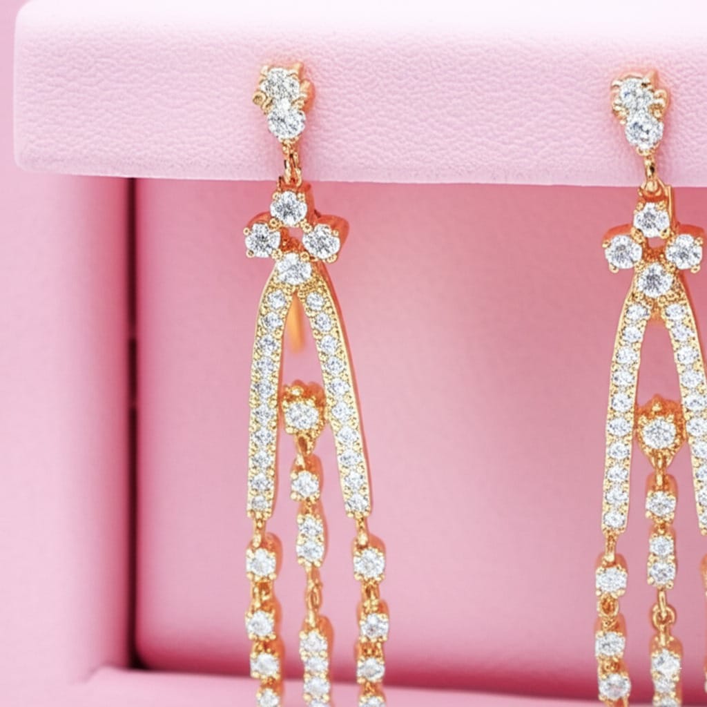 Women's luxury gold earrings (Diamond)