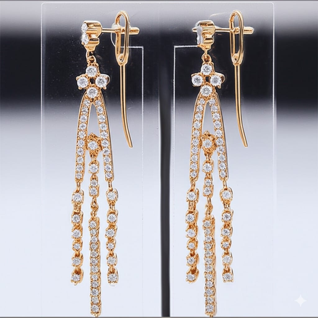Women's luxury gold earrings (Diamond)