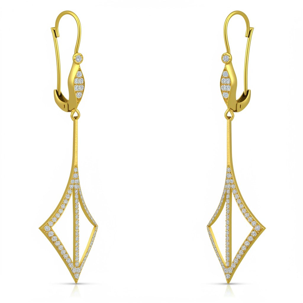 Women's luxury gold earrings (Diamond)