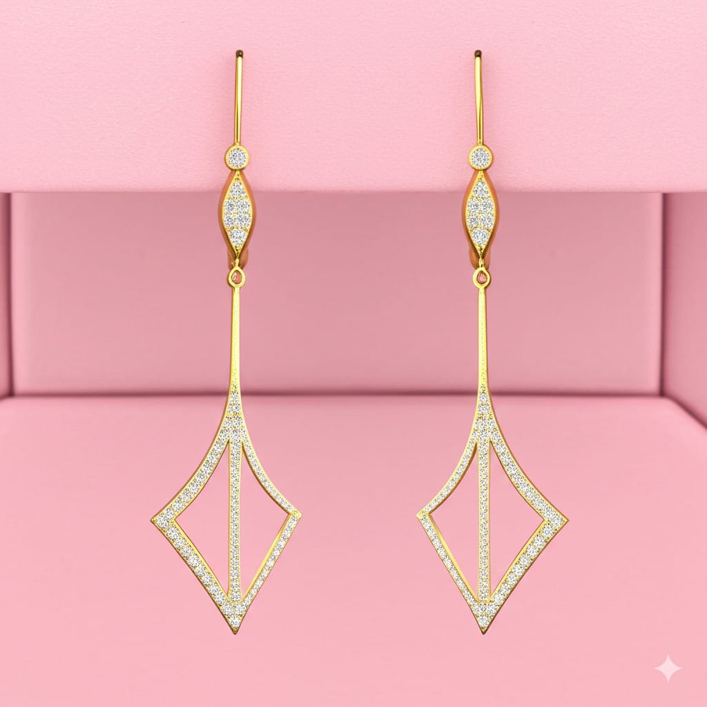 Women's luxury gold earrings (Diamond)