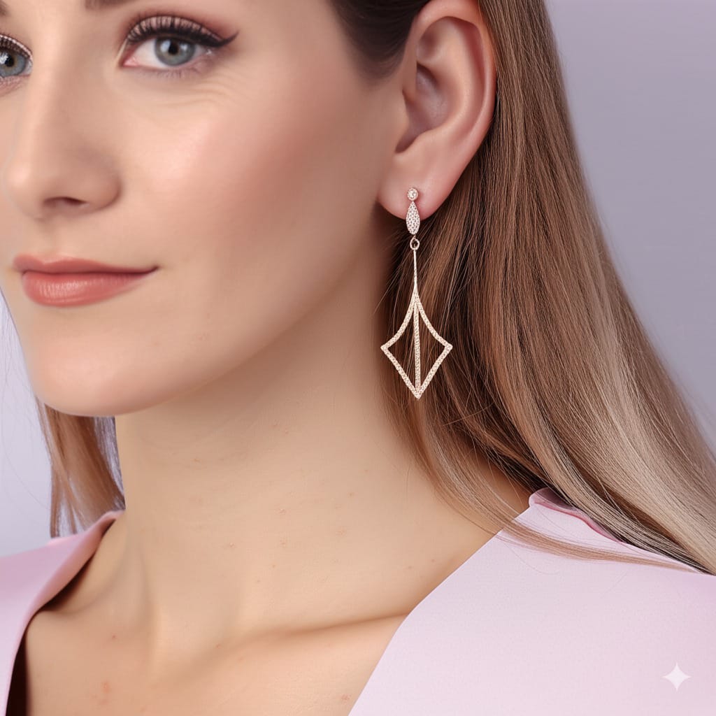 Women's luxury gold earrings (Diamond)