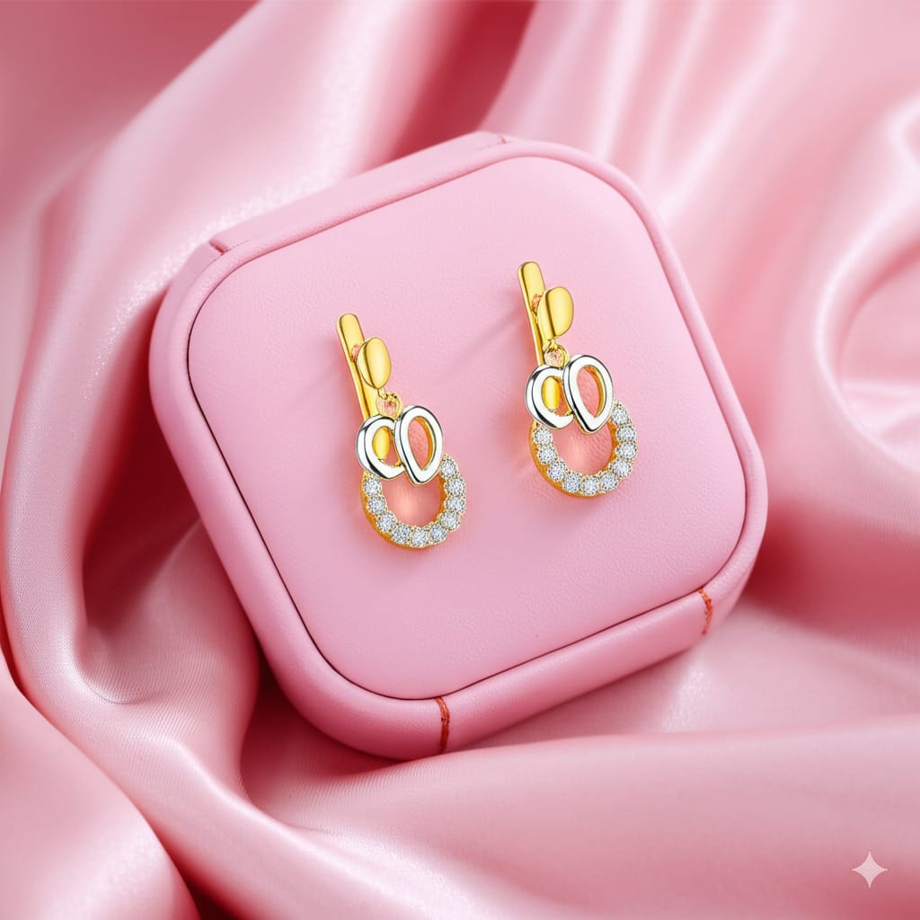 Women's luxury gold earrings (Diamond)