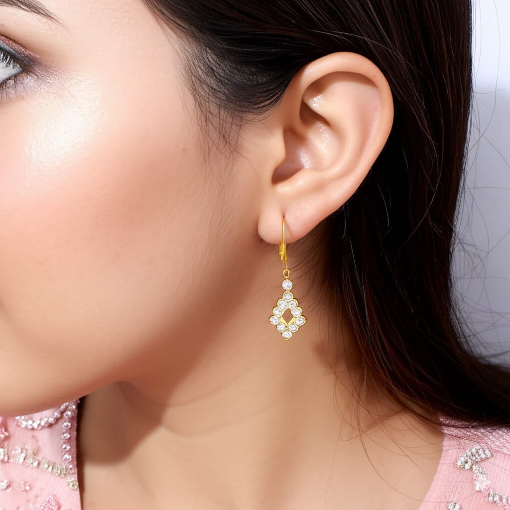 Women's luxury gold earrings (Diamond)