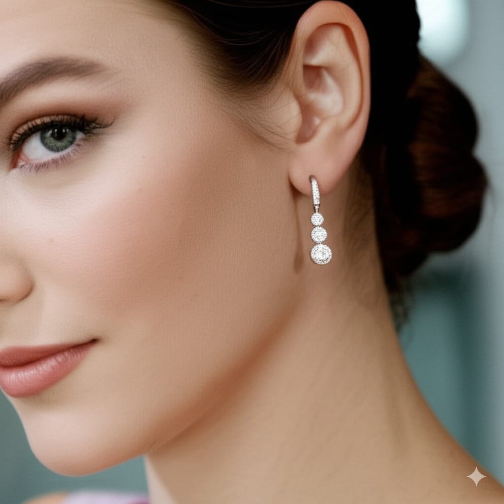 Women's luxury gold earrings (Diamond)