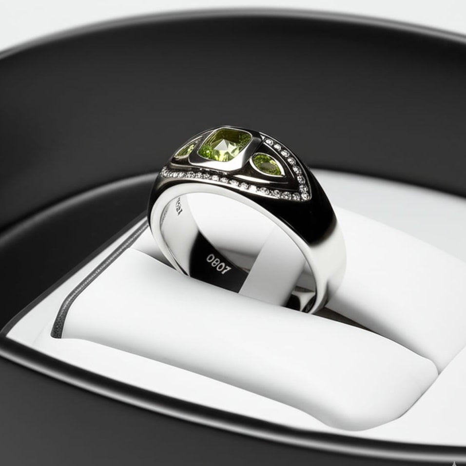 Men's peridot ring