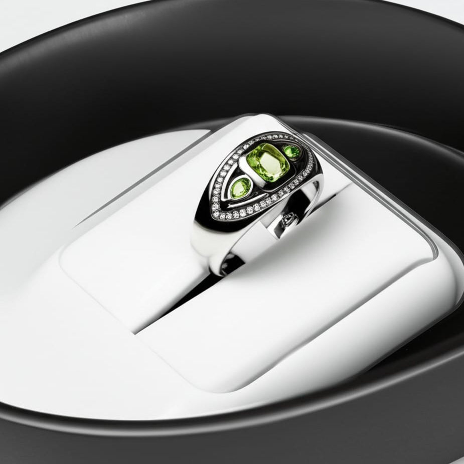 Men's peridot ring