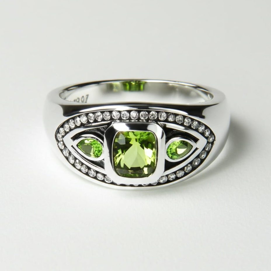 Men's peridot ring