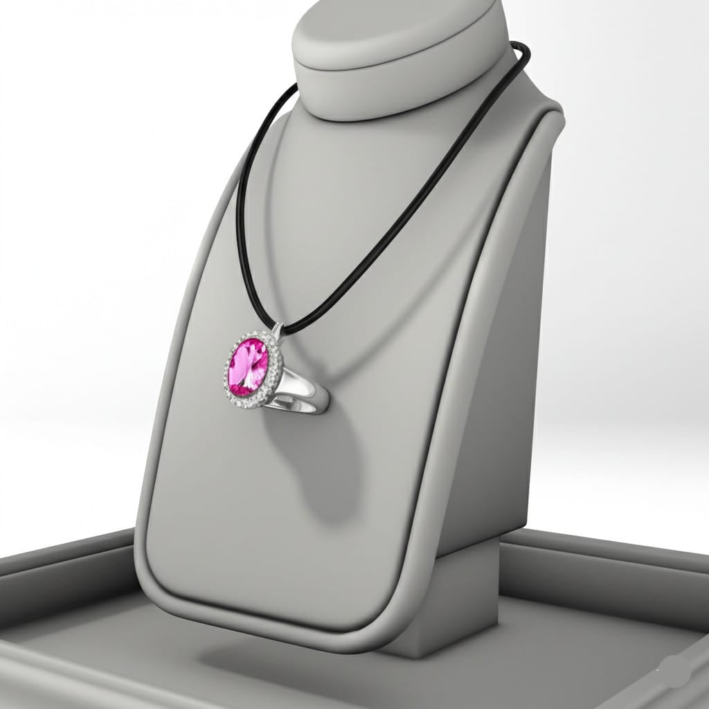 Men's pink tourmaline ring