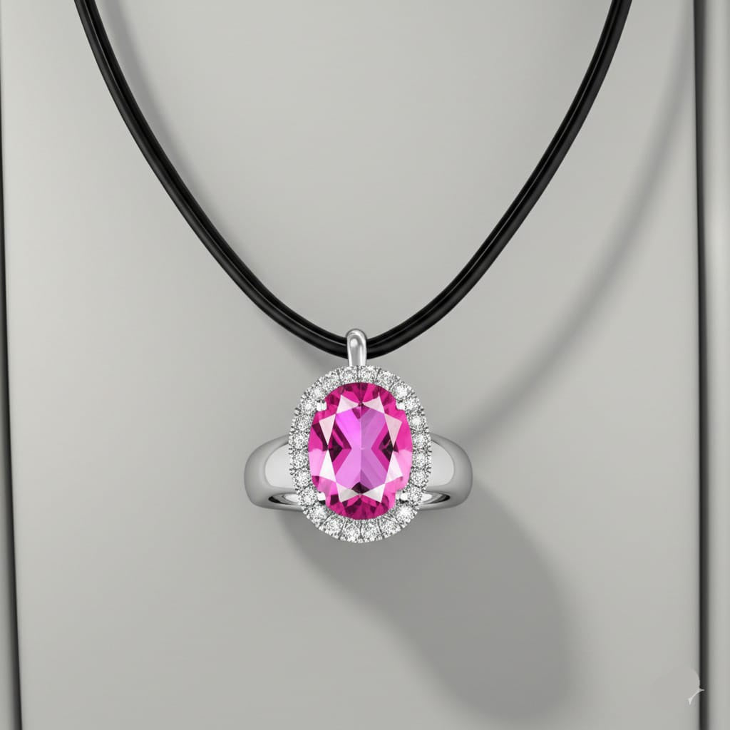 Men's pink tourmaline ring