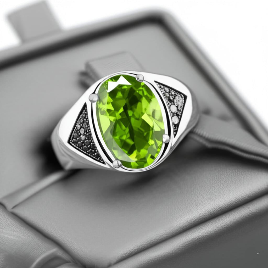 Men's peridot ring
