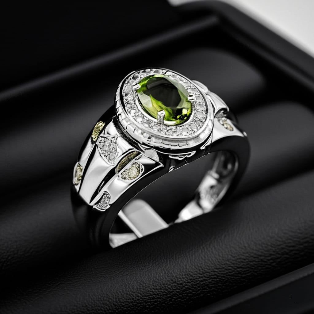 Men's peridot ring