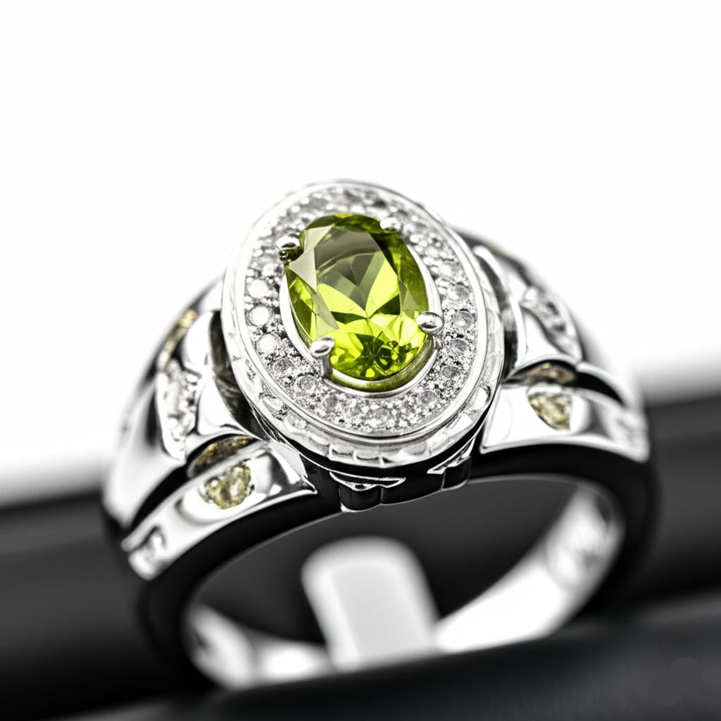 Men's peridot ring