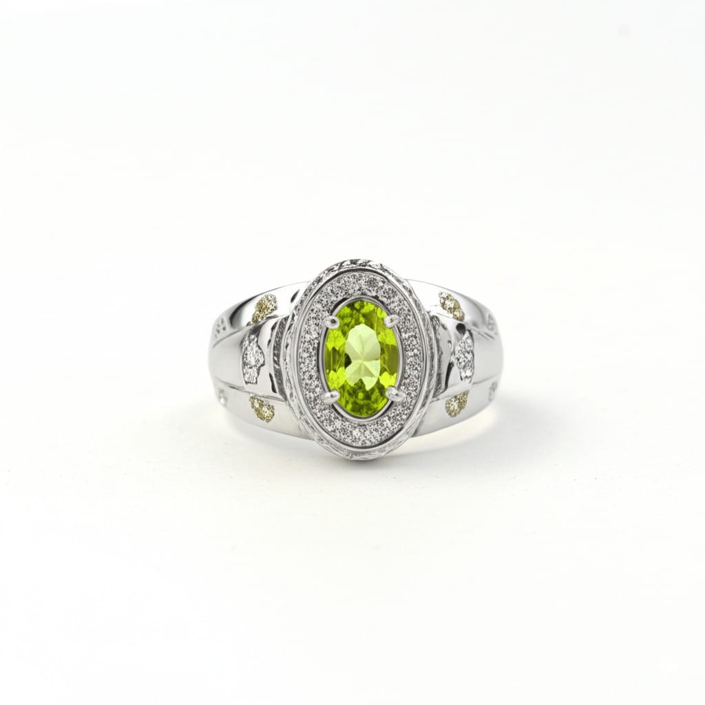 Men's peridot ring