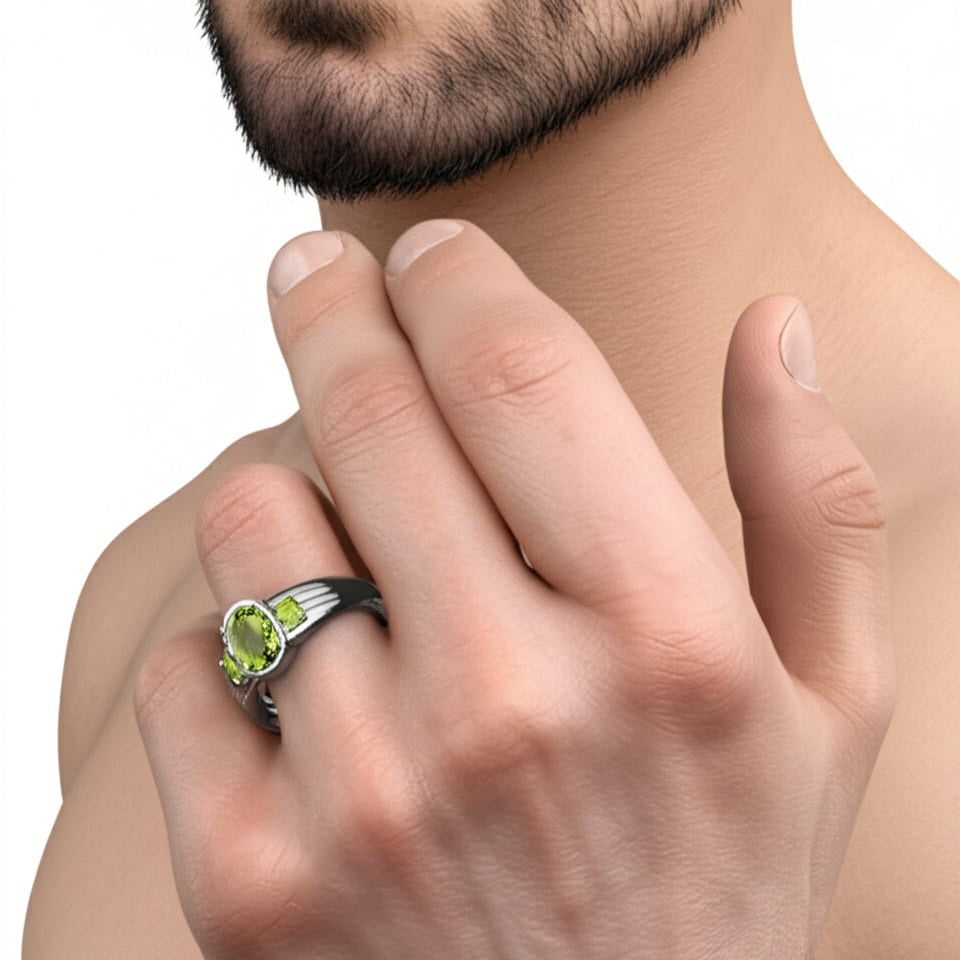 Men's peridot ring