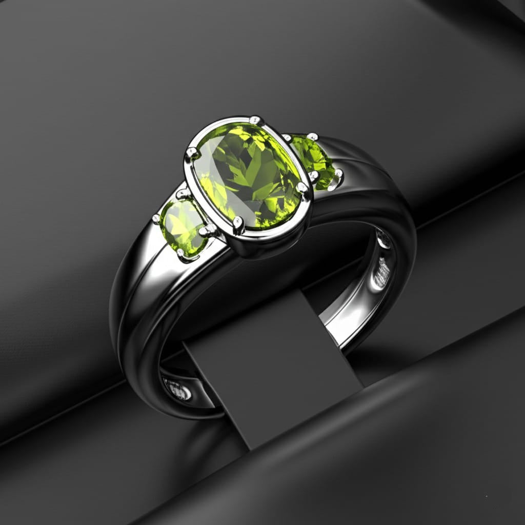 Men's peridot ring