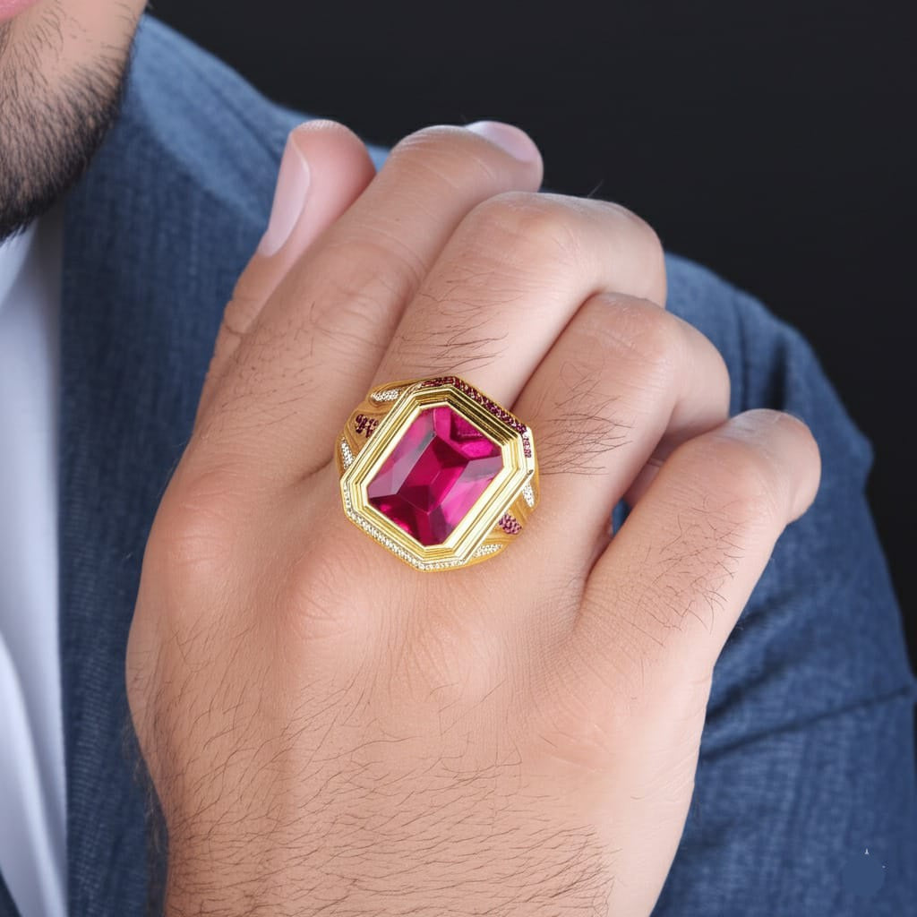 Men's ruby ring