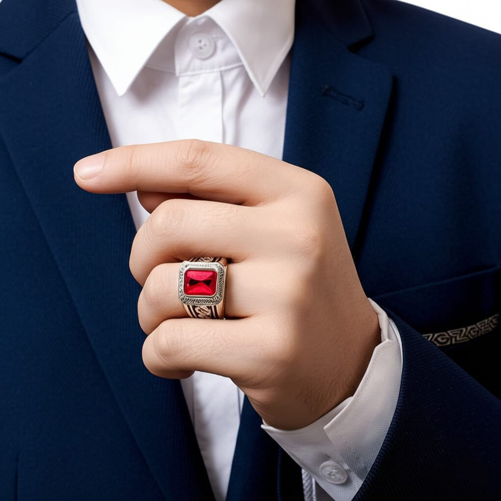 Men's ruby ring