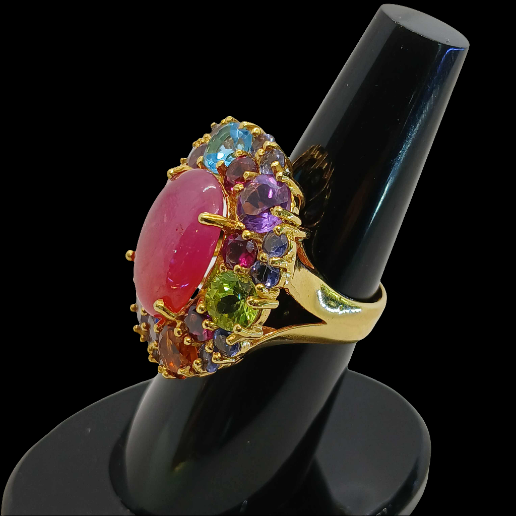 Women's Ruby Ring with real multi stones