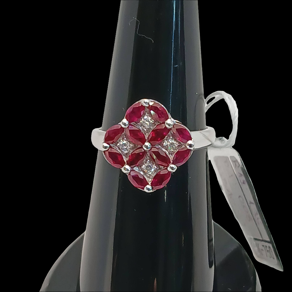 Women's Ruby Ring with real zircon