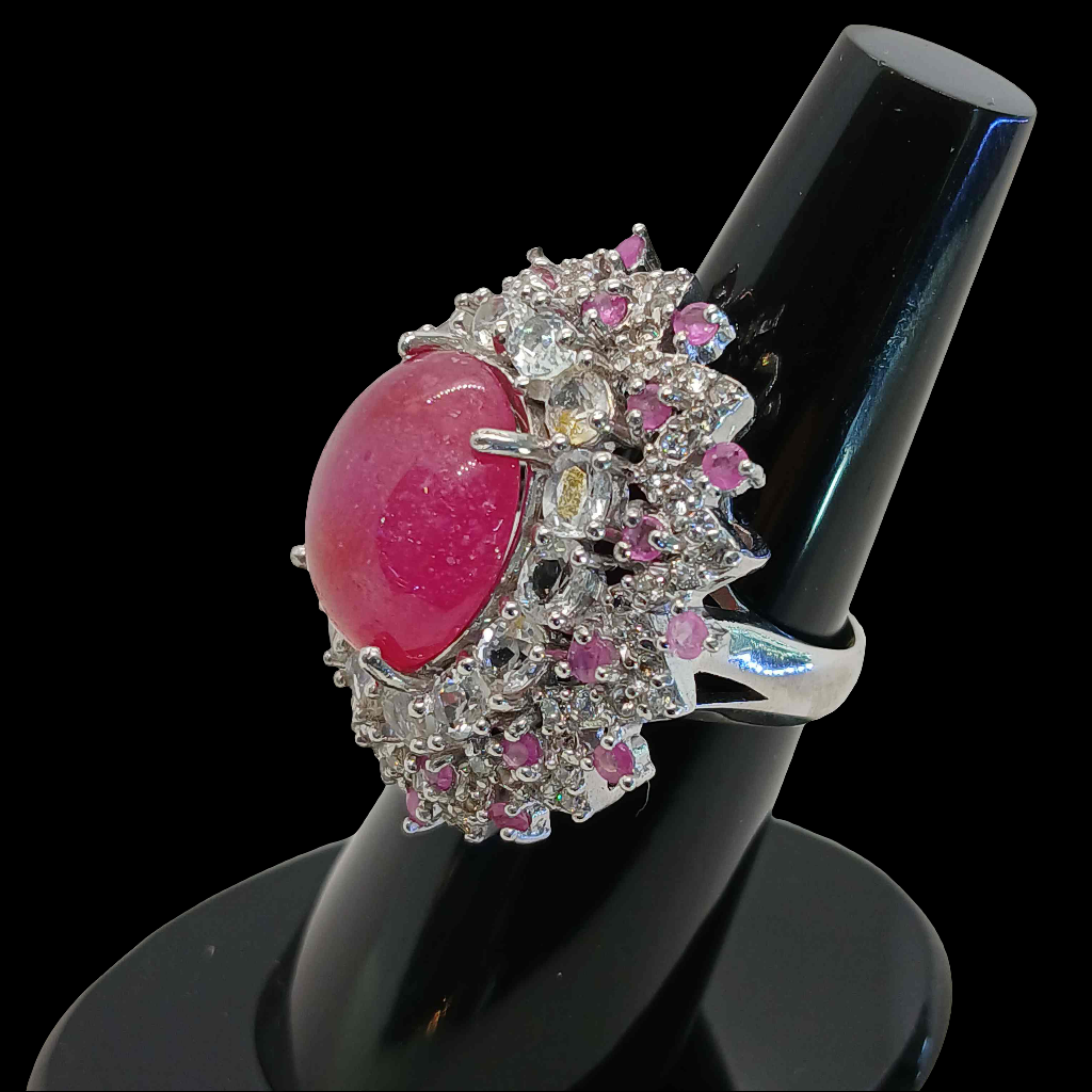 Women's Ruby Ring with real zircon