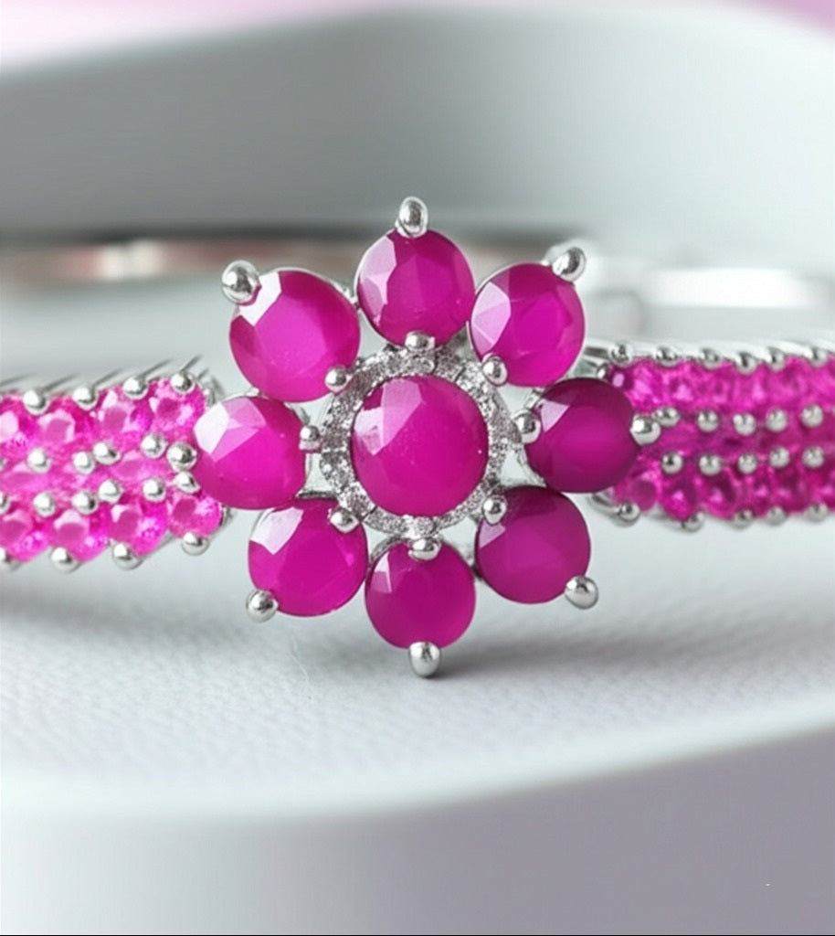 Women's luxury white gold ruby bracelet
