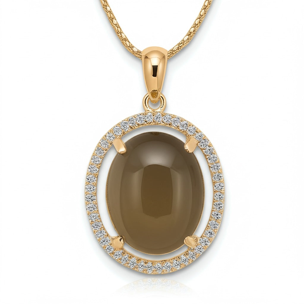 Yellow citrine women's pendant