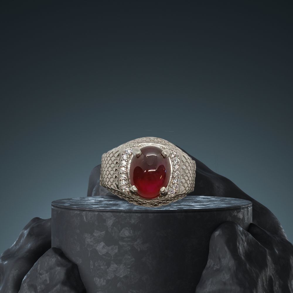Men's Red Garnet Ring