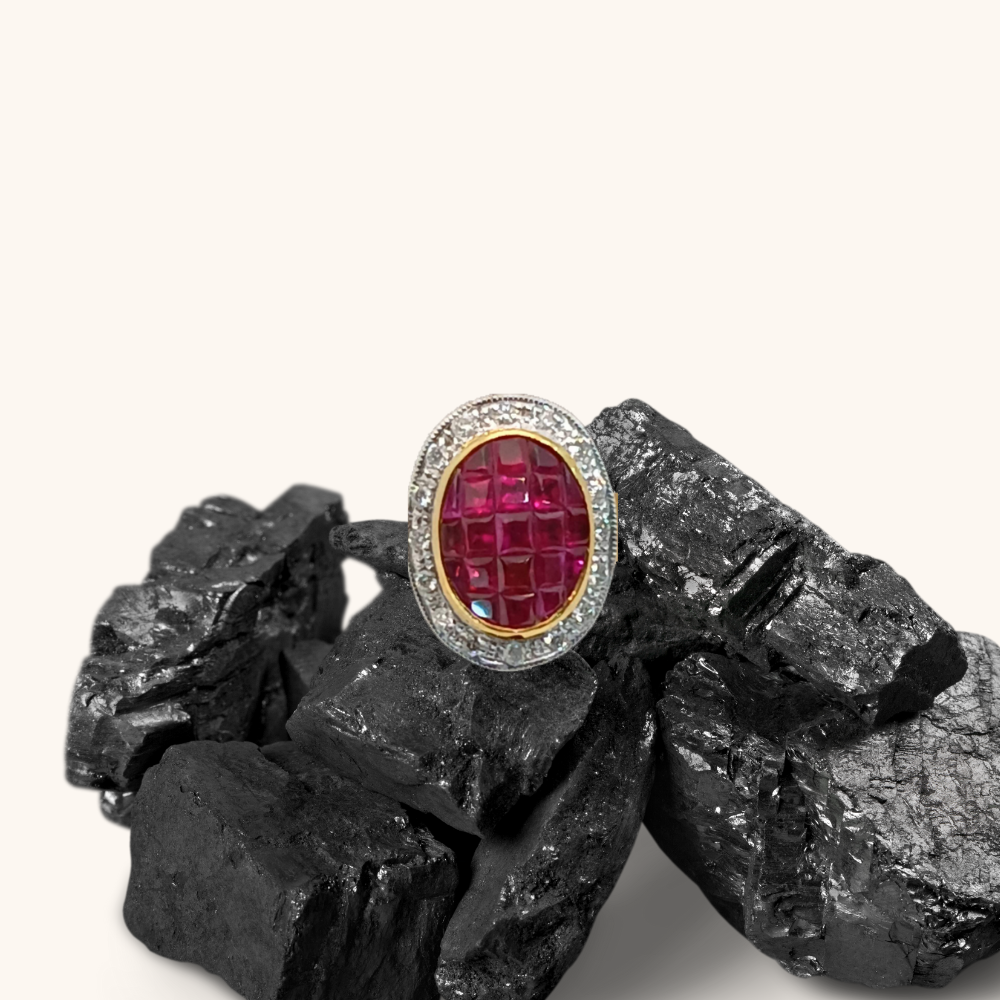Women's Ruby Ring with real zircon