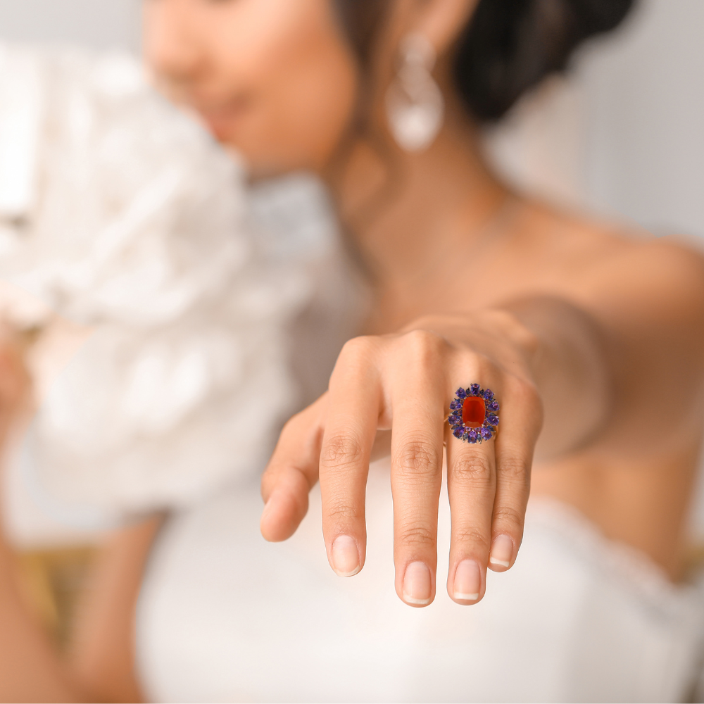 Women's Ruby Ring with real Amethyst