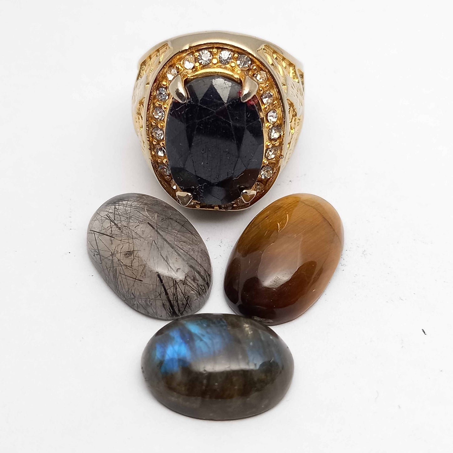 Black Garnet Ring (Gold Plated)