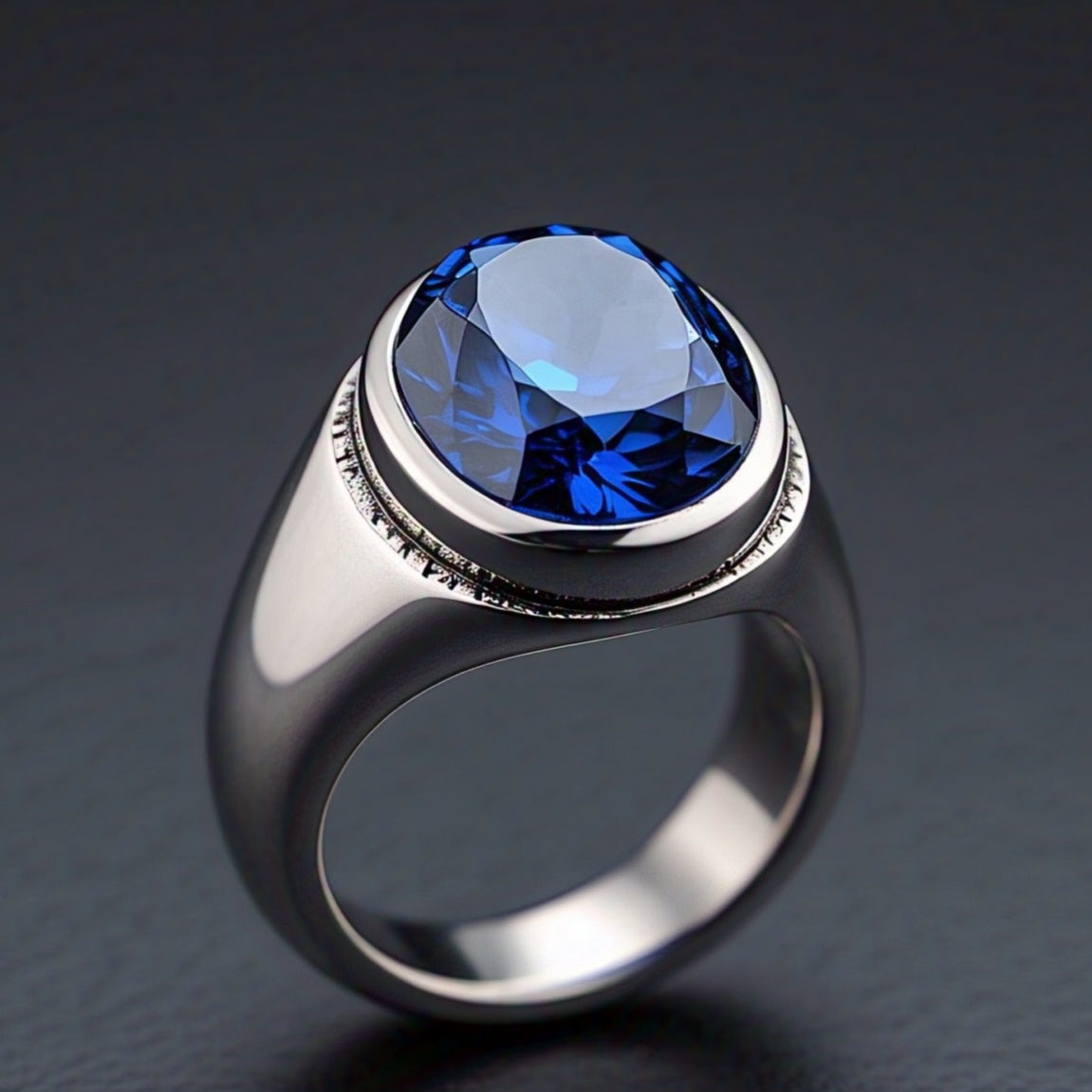 Men's Blue sapphire Ring