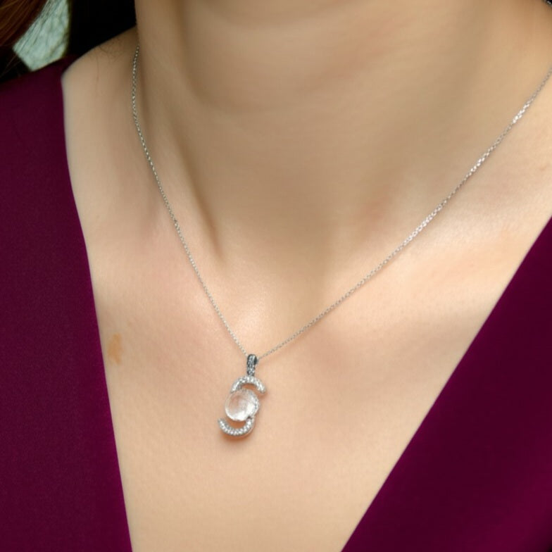 Women's white quartz (dur e najaf)pendant