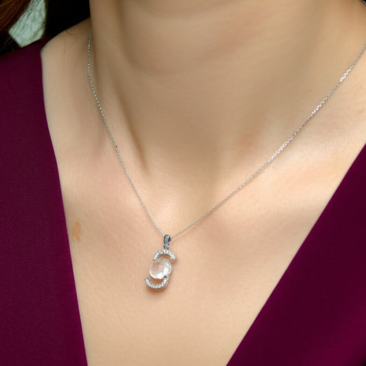Women's white quartz (dur e najaf)pendant