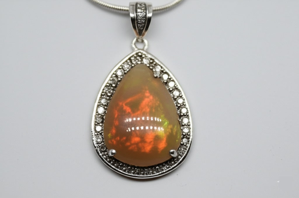 Fire opal Women's pendant
