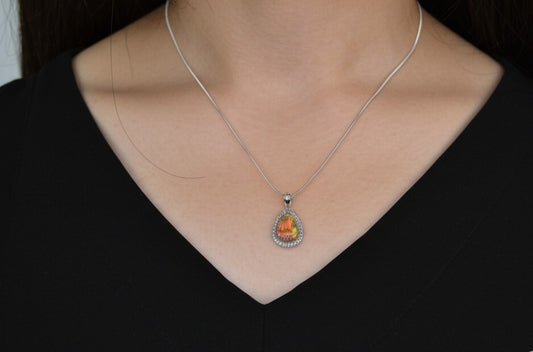 Fire opal Women's pendant