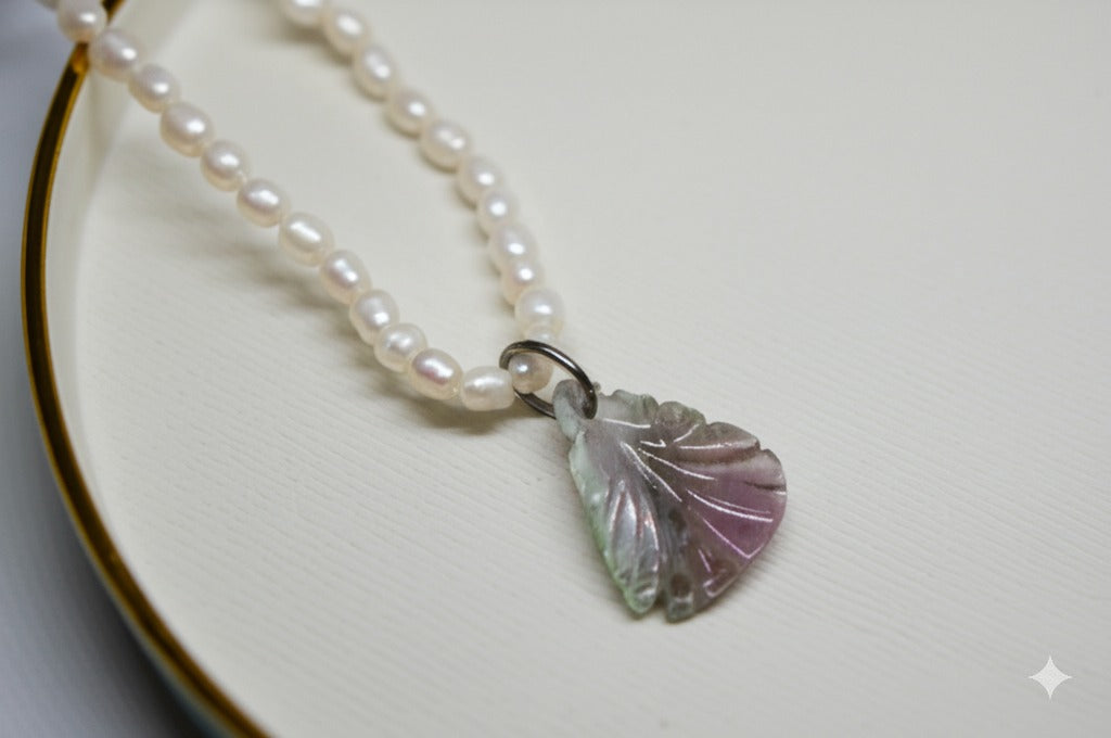 Women's purple flourite necklace