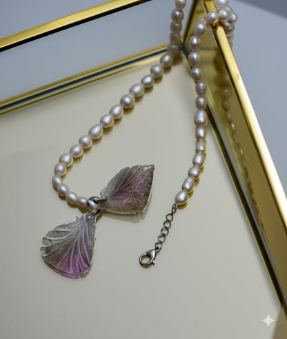 Women's purple flourite necklace