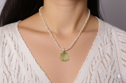 Women's green flourite necklace