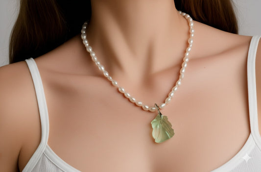 Women's green flourite necklace