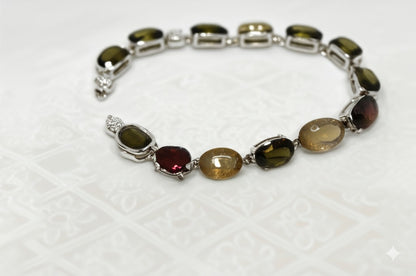 Women's multi colour tourmaline bracelet