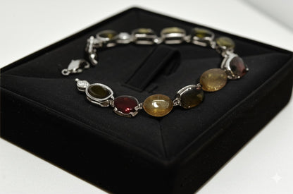 Women's multi colour tourmaline bracelet