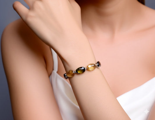 Women's multi colour tourmaline bracelet