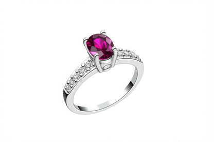 Women's luxury ruby with diamond Ring