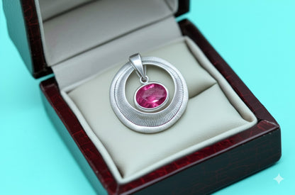 Women's red tourmaline pendant