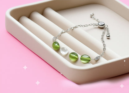Women's peridot and crystal bracelet