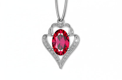 Women's red garnet pendant
