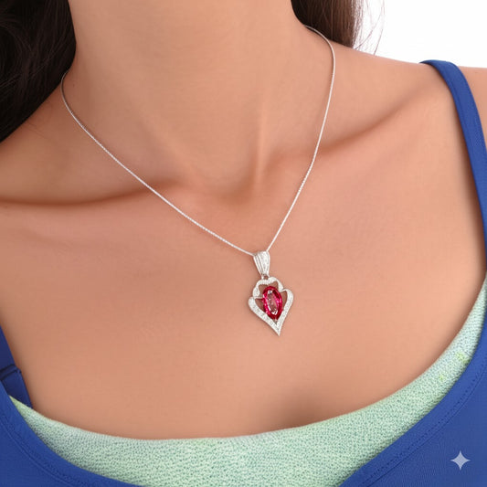 Women's red garnet pendant