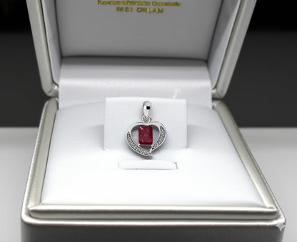 Women's red tourmaline pendant