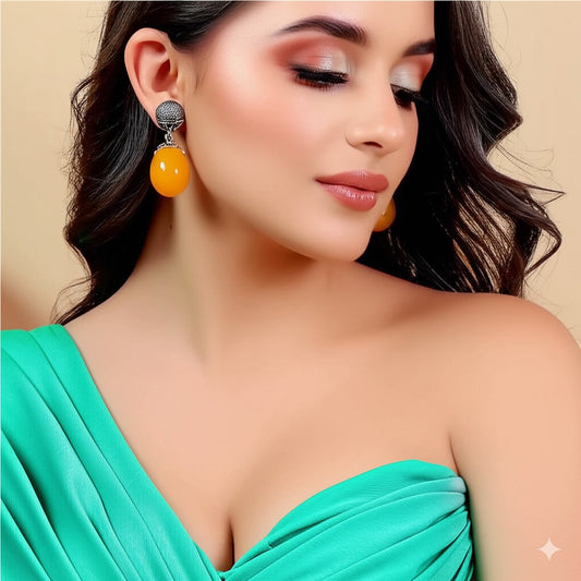 Yellow amber Women's earrings